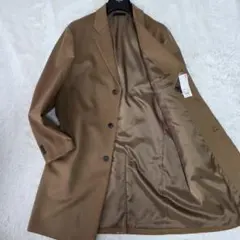 【未使用/保管品】ユニクロ チェスターコート カシミヤ混 キャメル XL