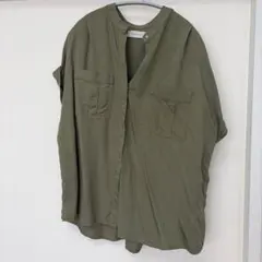 SIMPLICITE カーキ 半袖 シャツ ブラウス
