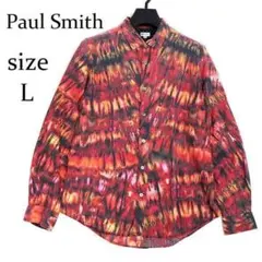 Paul Smith ポールスミス マーブル柄 長袖シャツ 日本製 総柄 L