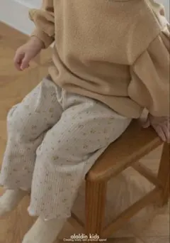 黄色　花柄　aladin kids パンツ　ベビー服　秋服　冬服　ベビー