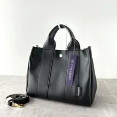 【未使用✨️】VIOLAd'ORO イタリアンWフェイスレザー2WAYトート 黒のサムネイル
