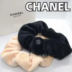 シャネルノベルティ新品シュシュ2個セット 箱付き黒、ピンク 激レア品k16h