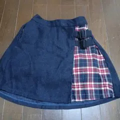 ネイビーチェック裏地キュロットスカート 160サイズ