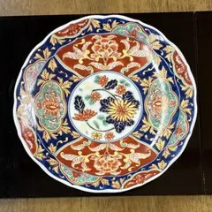 古伊万里様式　染錦　花唐草 　　四季の取皿／5点揃　窯銘入り