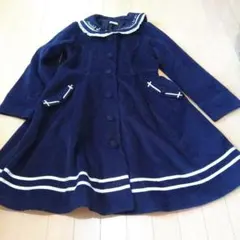 アクシーズファム 刺繍セーラーカラーコート ロゴ刺繍 Aライン