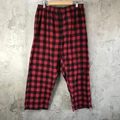 B585古着　チェックパンツ　パジャマパンツ　赤　黒　90s Y2K