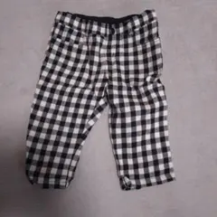 COMME CA ISM ブラック・ホワイトチェックパンツ