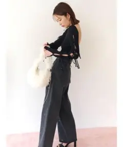 極美品 SNIDEL スナイデル / ホールデザインニットプルオーバー