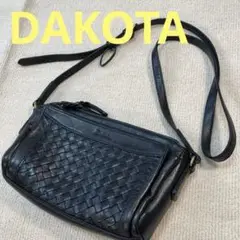 【人気】DAKOTA ショルダーバッグ編み込みブラック　オールレザー黒レディース