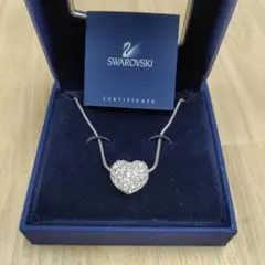 Swarovski／ ハート型リバーシブルクリスタルネックレス