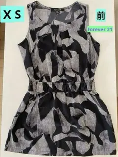 フォーエバー21 /チュニック/ブラック&ホワイト柄