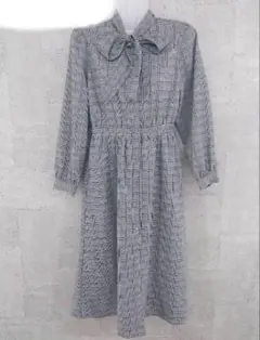 【美品】MAJESTIC LEGON 長袖ワンピース/膝丈/チェック柄