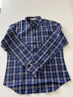 バーバリー　ネイビーとホワイトのチェック柄シャツ 40