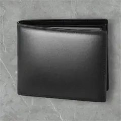 二つ折り財布 財布 コンパクト 二つ折り ブラック 黒 レザー 本革