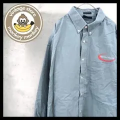 mz933 dunblooke オーバーサイズ　ワークシャツ　刺繍ロゴ