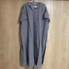 サマンサモスモス　ギンガムチェックシャツワンピ　ブラック