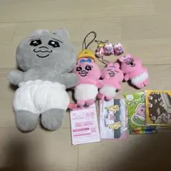 おぱんちゅうさぎぬいぐるみとステッカーなどのセット