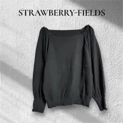 【STRAWBERRY-FIELDS】パールボタン　スクエアネック　上品　丈短め