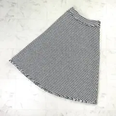 美品 インゲボルグ 千鳥柄 ツイードロングセミフレアスカート 9*MD1434