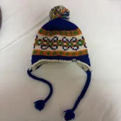 海外古着 ニット帽 ノルディック柄 made in Nepal