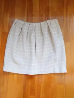 CROLLA  ミニスカート ベージュ　ドット　38サイズ　日本製