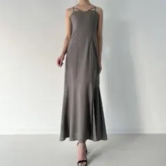 ◆ JUNOAH ジュノア リネンブレンド マーメイド キャミワンピース XL