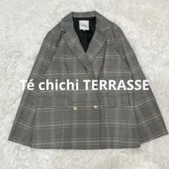 チチテラス　テーラードジャケット ダブルボタン　チェック柄　グレー