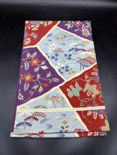 高級　正絹　洒落帯　名古屋帯　アンティーク　花柄　草花文　大正ロマン　210