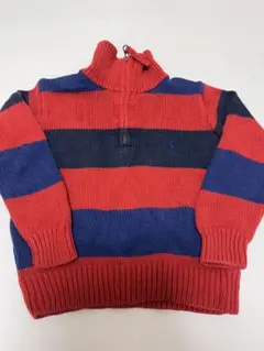 POLO RALPH LAUREN ハーフジップ ニットセーターボーダー 赤 紺