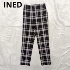 【INED】テーパードパンツ(5)チェック/グレー/ブラック/大きめサイズのサムネイル