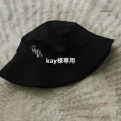 バケットハット 黒　刺繍ロゴ