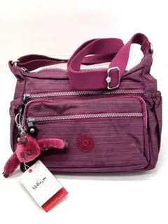 未使用 Kipling キプリング ショルダーバッグ パープル系 軽量 収納◎のサムネイル