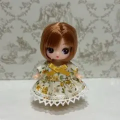 ぷちリカちゃん 紫の花柄ドレスワンピース アウトフィット服 - メルカリ