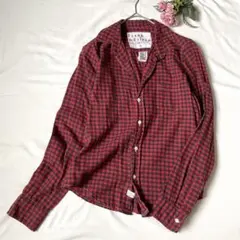 フランクアンドアイリーン スキッパーシャツ ギンガムチェック 綿 イタリア製