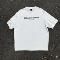 【極美品】アルマーニエクスチェンジ ロゴTシャツ 白 クルーネック Mサイズ