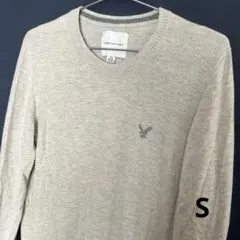 春物薄手　American Eagle ベージュ クルーネック ニットセーター