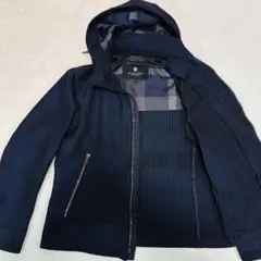 美品✨ブラックレーベルクレストブリッジ パーカー シャドーチェック 紺