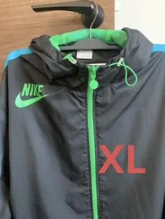 NIKE　ナイロンパーカー　ウィンドブレーカー　XL　黒緑水色　内側メッシュ