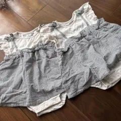 バースデイ♡双子♡ロンパースワンピース♡ボーダー♡80♡70