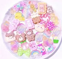 デコパーツ ハンドメイド パーツ レジン カボション レインボー 414