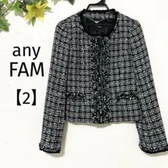 ◆any FAM◆ツイード クロップドジャケット　サイズ2