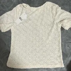 GU ホワイト レース 半袖 トップス S