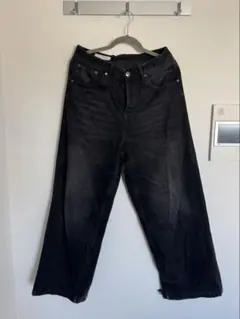 ZARA ブラック ワイドレッグデニム