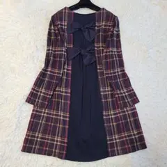 美品✨3XL✨現行✨ローズティアラ ワンピース バックリボン チェック