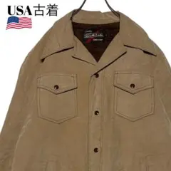 90s USA古着 Sears スエードジャケット 裏地ボア ベージュ系 XL