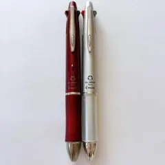PILOT Dr. Grip 4+1 多色ボールペン 2本 ボルドー　シルバー
