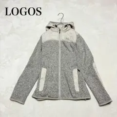【ロゴス】ジップアップフリースパーカー(M)異素材切替 ダウン カジュアル 登山