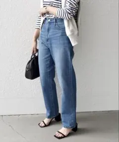 SHIPS any ハイライズストレートデニム パンツ