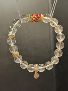 【パンダの工房】天然石パワーストーンルチルクオーツデザインブレスレット