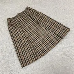 DAKS ダックス　ボックスプリーツスカート　チェック柄　ベージュ　69-94